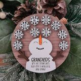 Grandchild Snowman Family Ornament