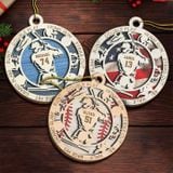 Baseball Player Round Ornament