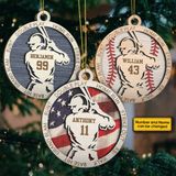 Baseball Player Round Ornament