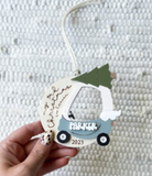 Kid's Christmas Car, Photo ornament