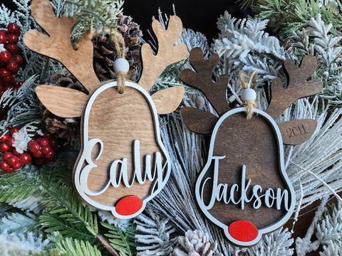  Personalized Reindeer Ornament 