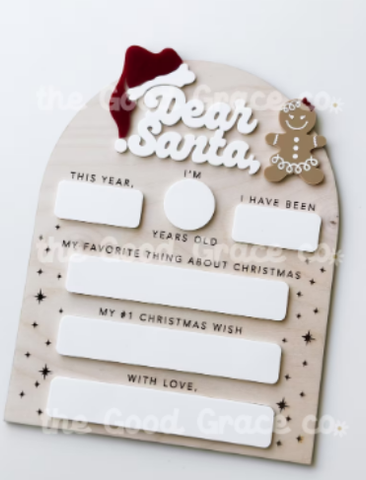 Customized Dear Santa Wooden Sign for Kids