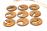 Coasters for glasses, cups, pots made of wood lasered in oak or walnut, forest animals, table decoration, glass coasters, autum home decor
