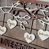 PERSONALISED WOODEN FAMILY NAMES SIGN CUSTOM FRAME - WGH32