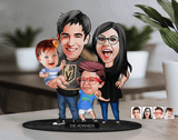 Personalized 3D Wooden Cartooned Family Figurine Trinket, Custom Cartoon Family Portrait, Birthday Gift, Christmas Gift, Gift for Family