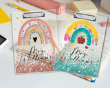 Personalized Teacher Clipboard, Teacher Acrylic Clipboard, Teacher Rainbow Gifts, Boho Rainbow Teacher, Teacher Gift, Peraonalized Clipboard