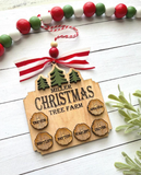 Christmas Tree Farm Wood Slice Ornament
