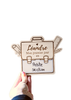 Back to school wooden schoolbag sign, my first day of school, child school decoration, back to school nanny nursery gift, back to school slate