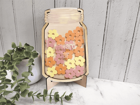  Custom Reward Jar and Tokens, Rainbow Classroom Teacher Star Jar Chore Chart, Gifts Kids Fridge Wood Acrylic Printed Personalized Name 