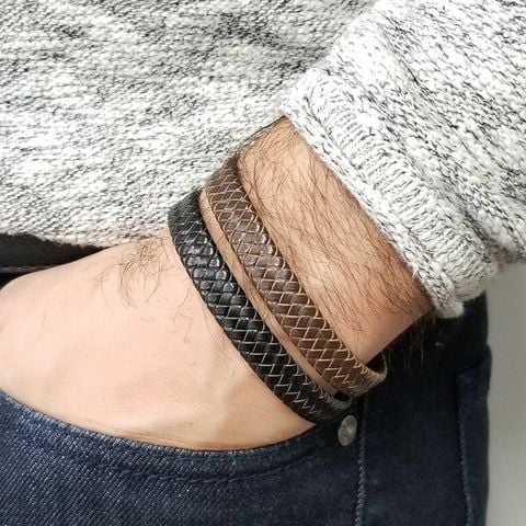  Mens Leather Bracelet 