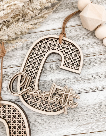 Baby Name Sign Boho Ornament