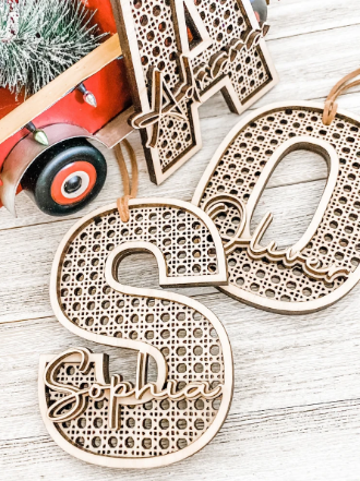 Baby Name Sign Boho Ornament 