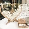 Hearts Wedding Guest Book Alternative Wooden Drop Box