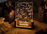 Personalized Constellation Chart Lamp - Gift Star Map on Night Light