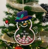 Personalized Snowman Family Christmas Ornament
