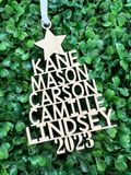 Family Christmas Ornament - Christmas Tree Ornament with Family Names