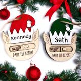Elf Report Ornament for Kids