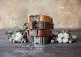 Engraved leather dog collar
