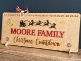 Sliding Santa Sleigh Countdown Sign