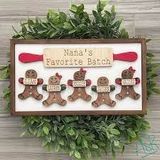 Personalized Gingerbread Family Wood Sign