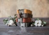 Engraved leather dog collar