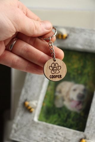  Personalised Paw Print Keyring 