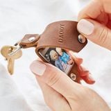 PERSONALISED LEATHER CASE PHOTO KEYRING - WGH41