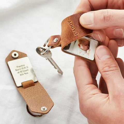  PERSONALISED LEATHER CASE PHOTO KEYRING - WGH41 