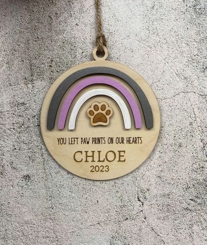 Pet Memorial Rainbow Christmas Ornament