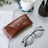 PERSONALISED MEDIUM HARD LEATHER GLASSES CASE - LGH15