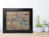 Custom Lake With Laser Engraved Surrounding Street Map - Anniversary Gift For Travel Lover
