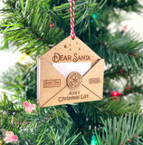 Personalized Wooden Ornament Letter To Santa