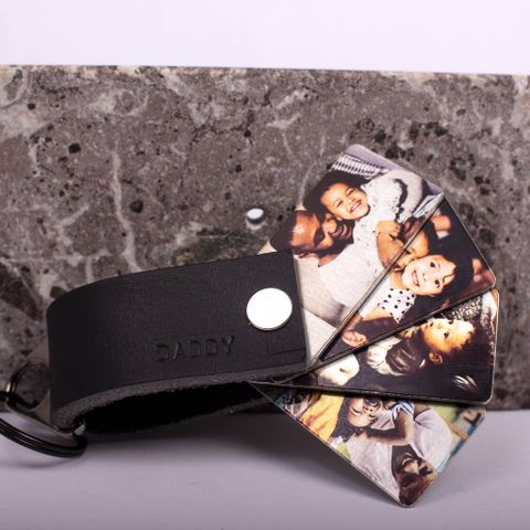 PERSONALISED LEATHER PHOTO KEYRING - LGH53