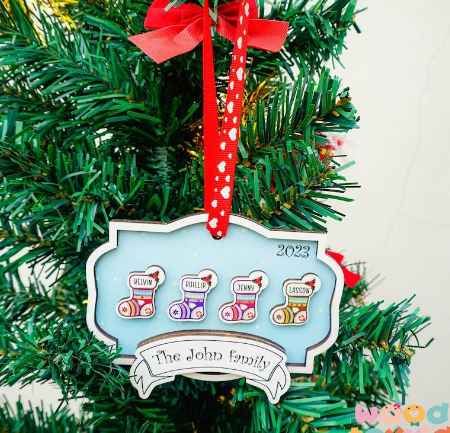  Custom Family Ornament, Family With Kids Ornament, Christmas Ornament, Christmas Keepsake 