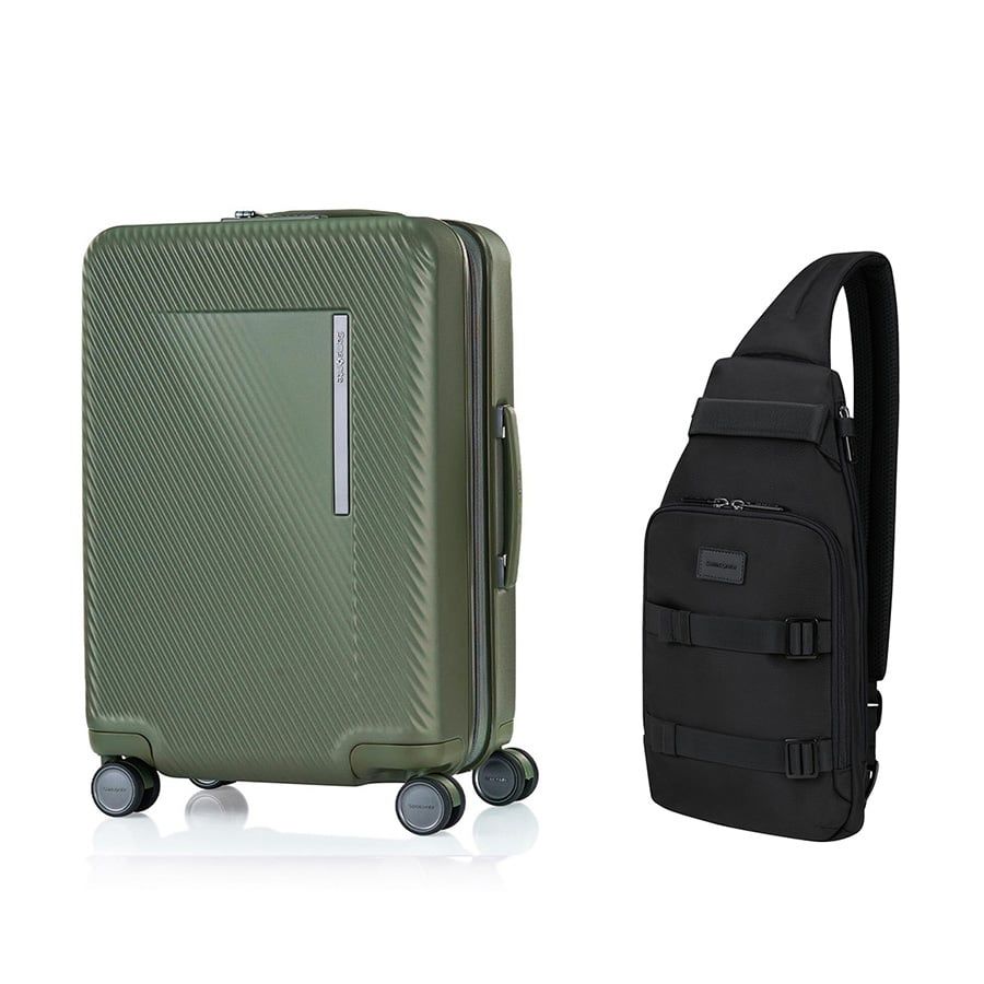 Set S6: Vali kéo Zipprix size cabin 55/20 + Túi đeo chéo Sackmod