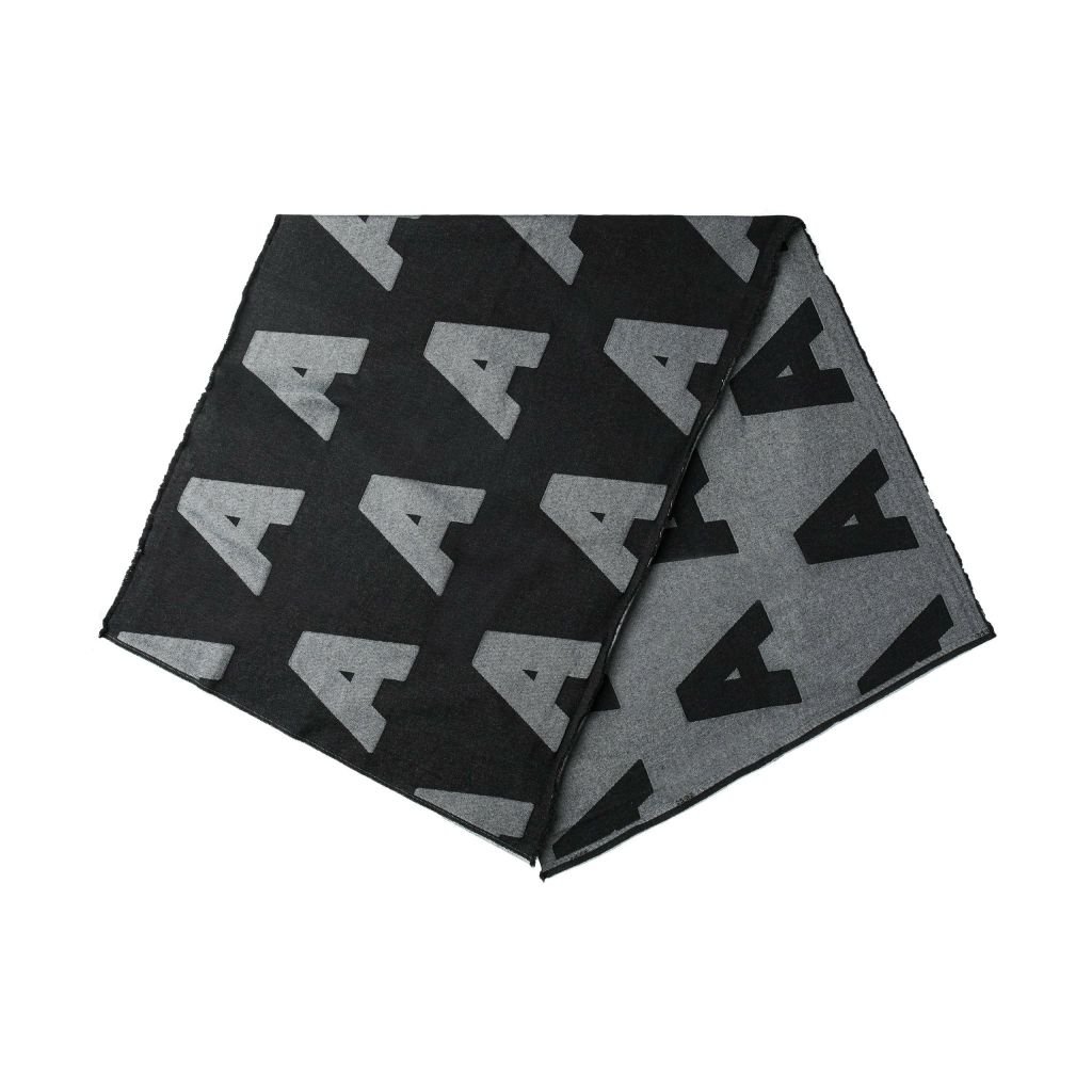  AA SCARF LOGO // BLACK GREY 