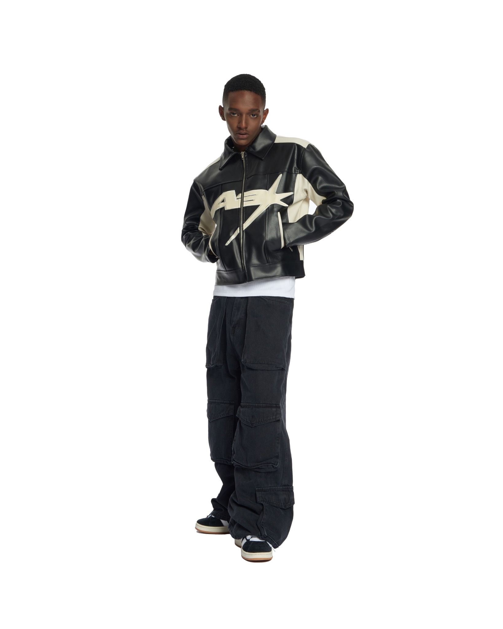  AA STU. ® - RANGER LEATHER CROP JACKET V2 - BLACK 