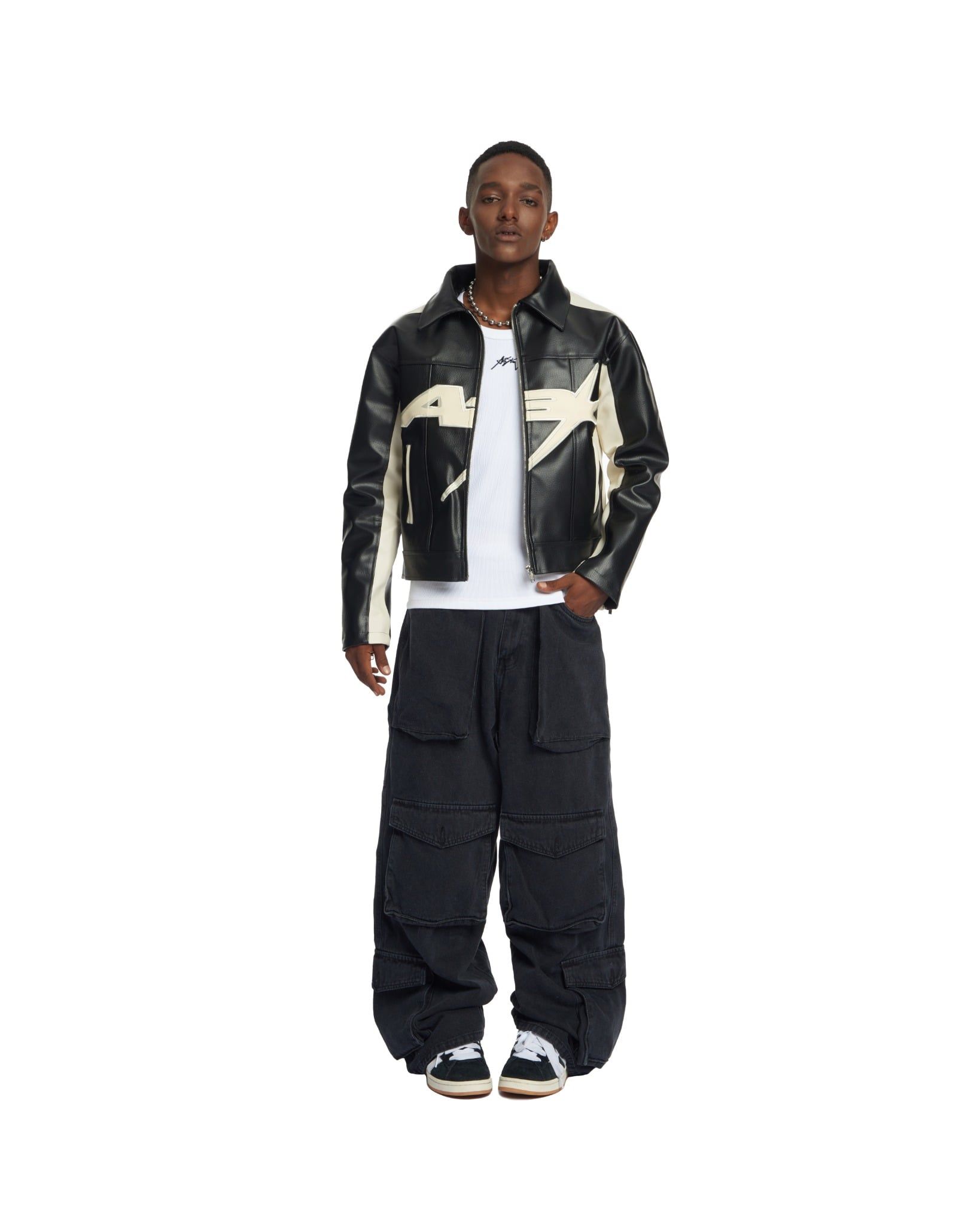  AA STU. ® - RANGER LEATHER CROP JACKET V2 - BLACK 