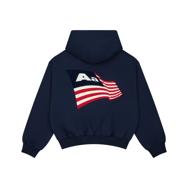  AA FLAG LOGO HOODIE  // NAVY 