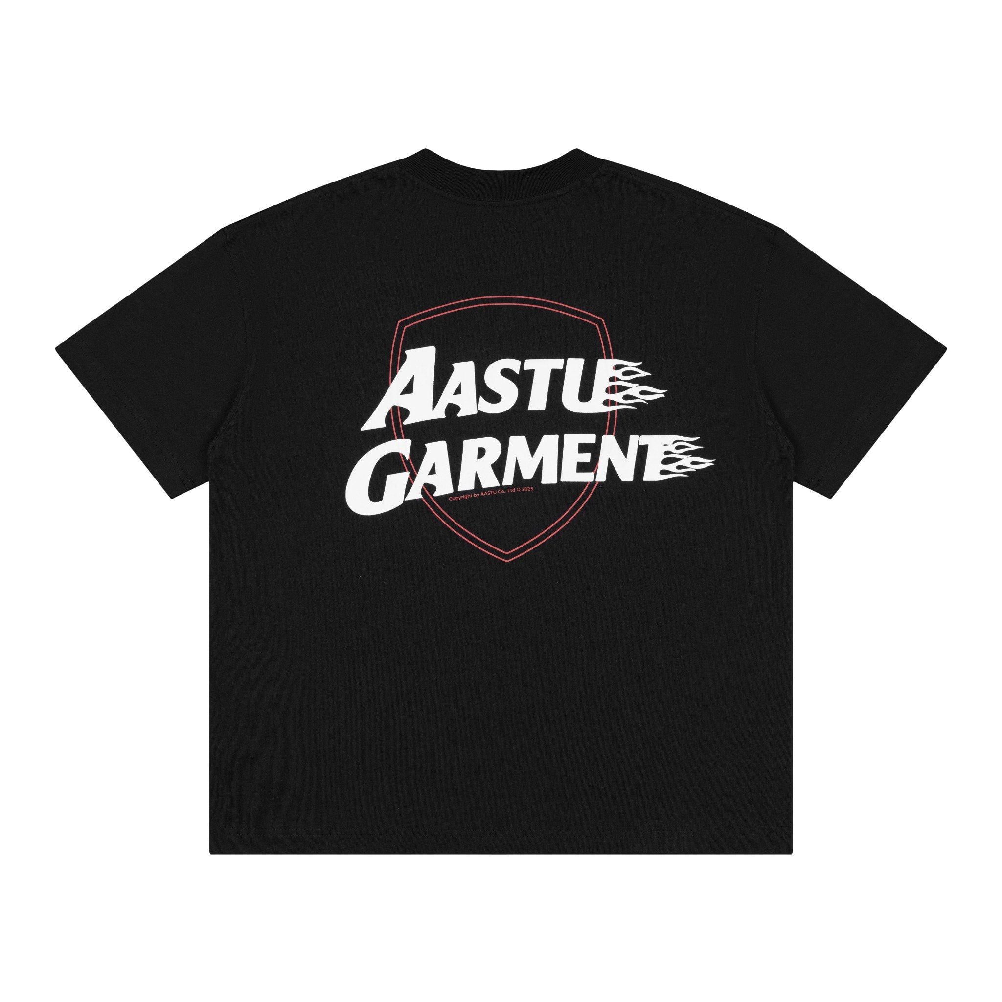  AA FIRE GARMENT LOGO TEE // BLACK 