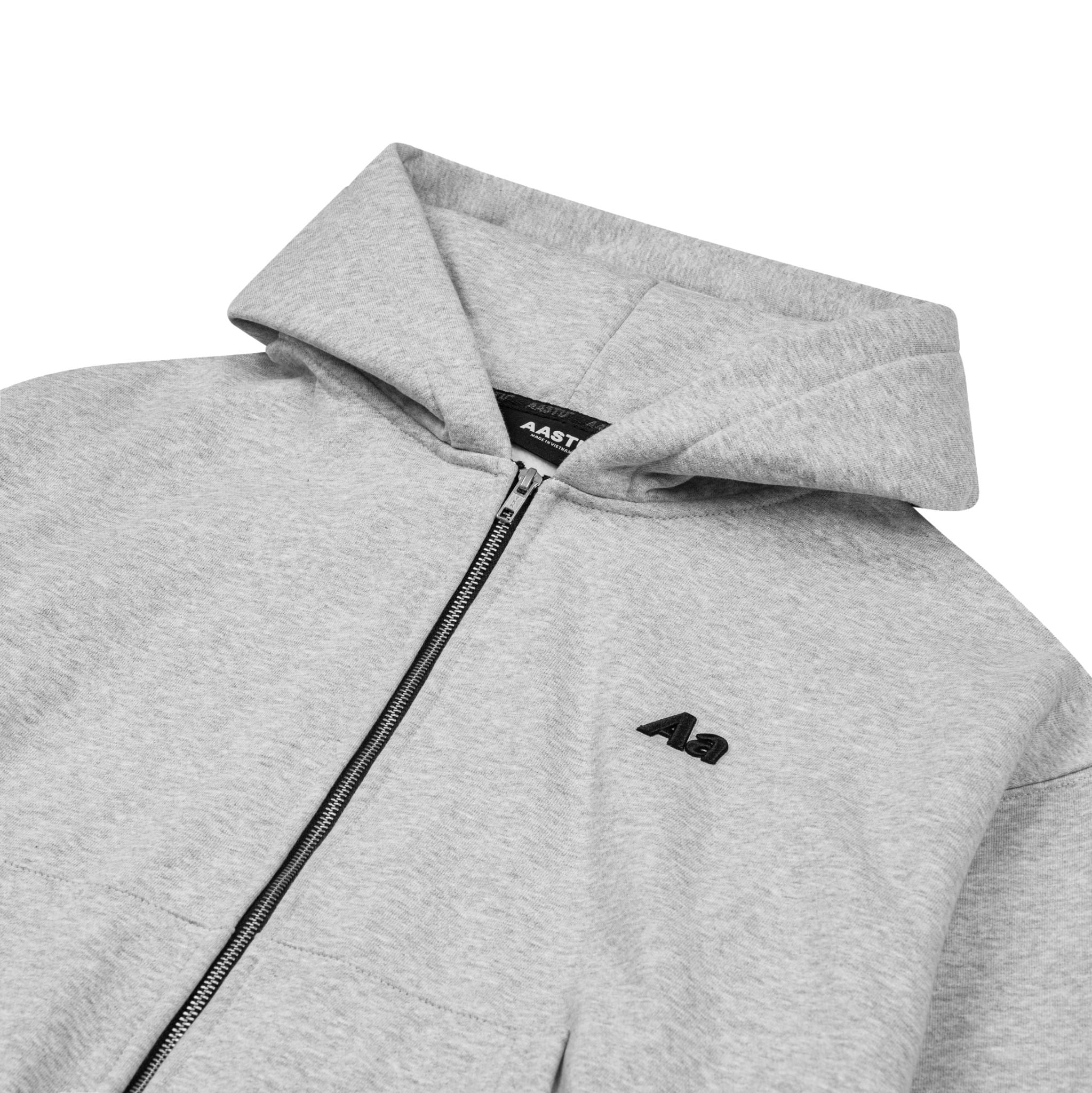  AASTU LOGO HOODIE ZIP // GREY 