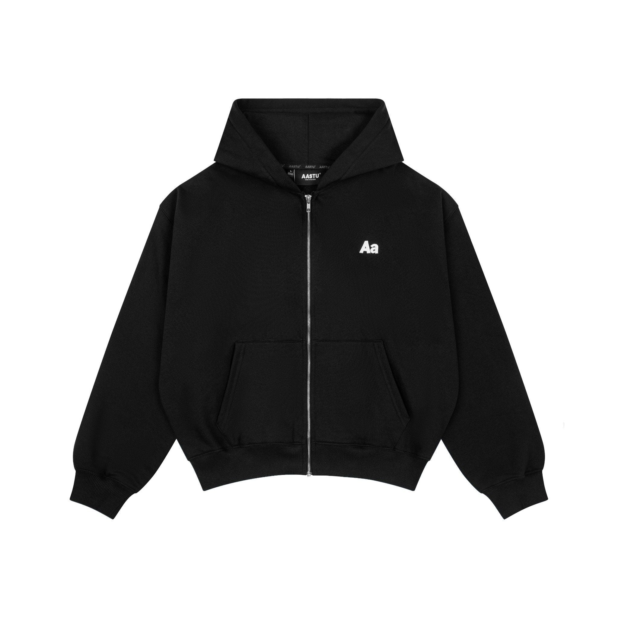  AASTU LOGO HOODIE ZIP // BLACK 