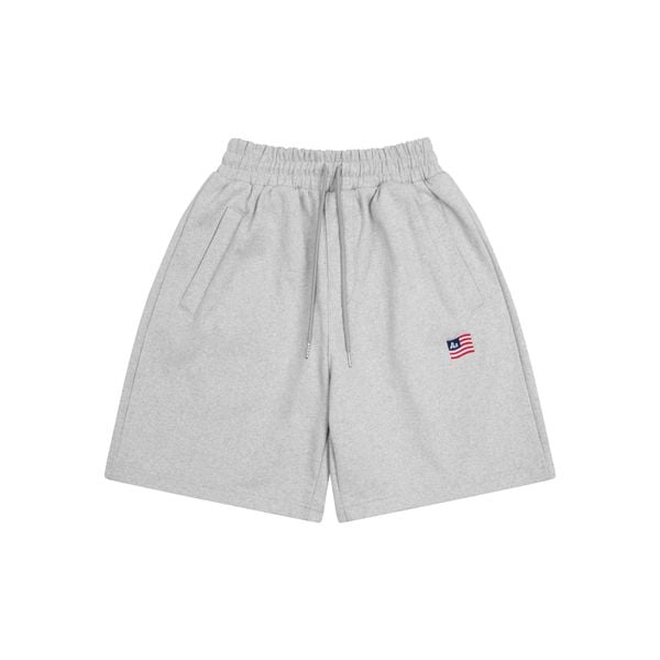  AA FLAG LOGO SWEAT SHORTS // GREY 