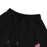  AA FLAG LOGO SWEAT SHORTS // BLACK 