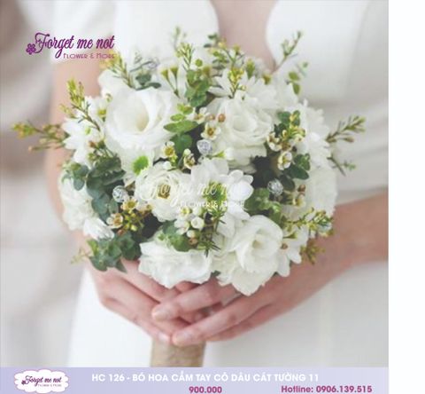  HC126 BÓ HOA CƯỚI CÁT TƯỜNG TRẮNG 11 