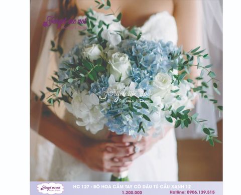  HC127 - BÓ HOA CƯỚI TÚ CẦU XANH 12 