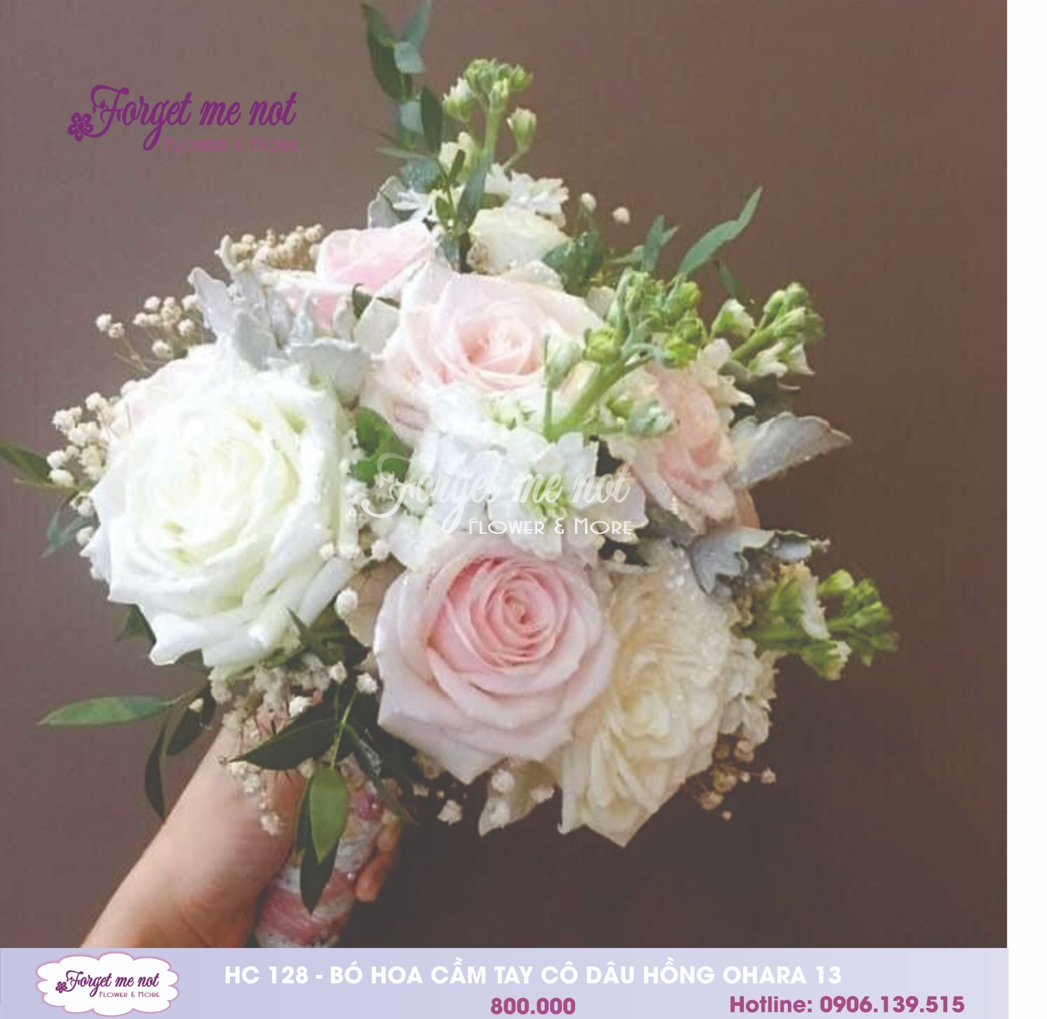  HC128- BÓ HOA CƯỚI HỒNG OHARA 13 