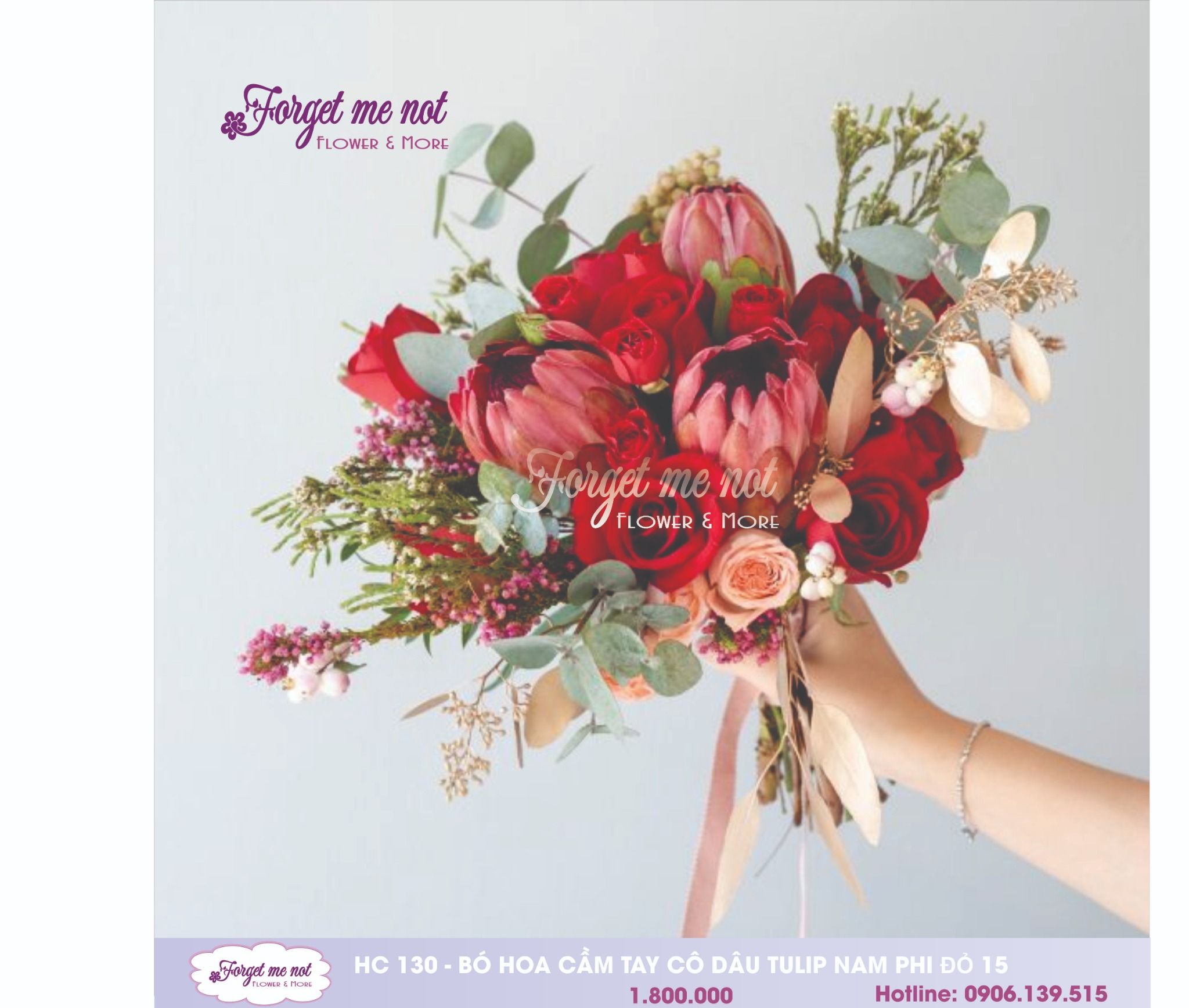  HC130 - BÓ HOA CÔ DÂU TULIP NAM PHI ĐỎ 15 