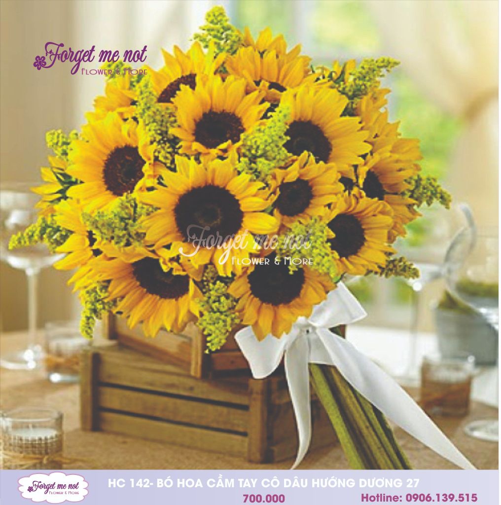  HC142 - BÓ HOA CƯỚI HƯỚNG DƯƠNG 27 