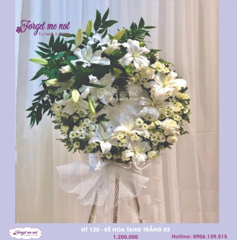  HT120- KỆ HOA TANG TRẮNG 03 